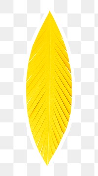 Yellow feather sticker paper craft png