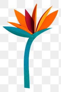 Bird of paradise papercraft flower png