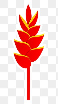 Heliconia papercraft flower sticker png