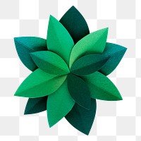 Green leaves 3D papercraft png