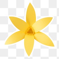 Yellow daffodil sticker paper craft png