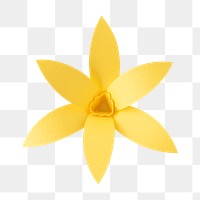 Yellow flower paper craft transparent png