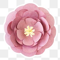 Pink peony sticker paper craft png