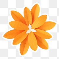 Orange flower sticker paper craft png