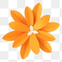 Orange flower png paper craft
