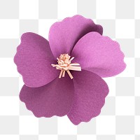 Purple flower paper craft transparent png