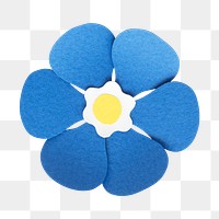 Blue paper craft flower transparent png