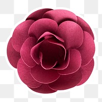 Purple camellia papercraft flower sticker png