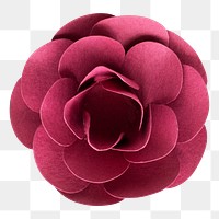 Purple camellia 3D papercraft flower png