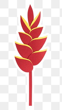 Heliconia flower papercraft sticker pnf