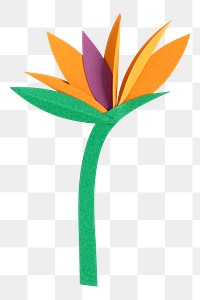 Bird of paradise flower papercraft png