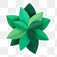 Green leaves sticker paper craft png