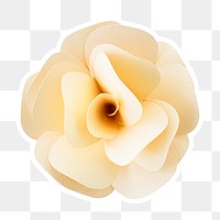 White rose 3D papercraft flower sticker png