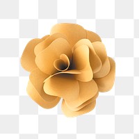 Yellow paper craft flower transparent png