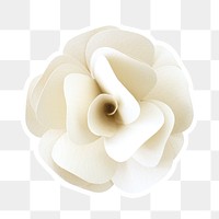White rose sticker paper craft png