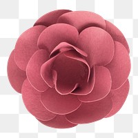 Red camellia flower 3D papercraft png