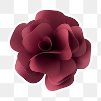 Red rose sticker paper craft png