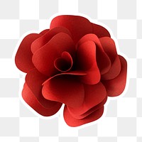Red rose sticker paper craft png