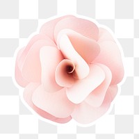 Rose 3D papercraft flower sticker png