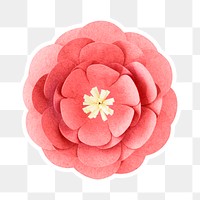 Peony paper flower sticker png