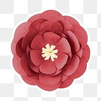 Red rose sticker paper craft png