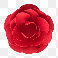 Red poppy sticker paper craft png