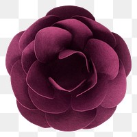 Purple camellia 3D papercraft flower png