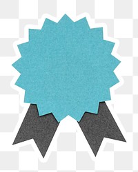 Blue prize badge paper craft sticker design element
