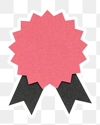 Pink prize badge paper craft sticker design element