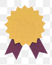 Yellow prize badge paper craft design element