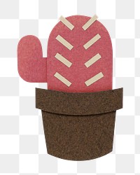 Red cactus paper craft design element