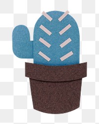 Blue cactus paper craft design element