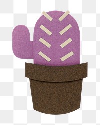 Purple cactus paper craft design element