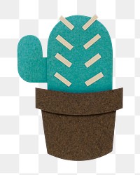 Green cactus paper craft design element