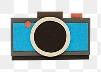 Blue analog camera paper craft design element