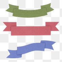 Colorful ribbon banner paper craft set design element