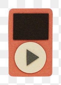 Orange music player paper craft design element