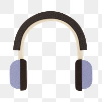 Purple headphones paper craft design element