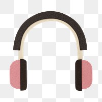 Pink headphones paper craft design element