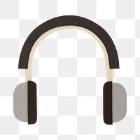 Gray headphones paper craft design element