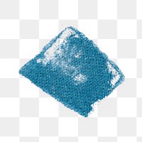 Blue block print png in uneven square shape sticker