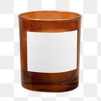 Candle jar label png transparent, product branding