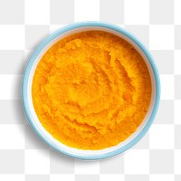 Baby food png sticker, homemade carrot puree