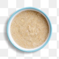 Baby food png sticker, homemade banana puree