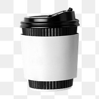 Coffee cup png sticker, eco product packaging, flat lay design