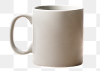 White coffee mug png, minimal kitchenware design, isolated object