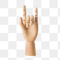 Wooden hand mannequin png, creative artwork design, isolated object