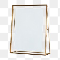 Picture frame png sticker, elegant gold design 