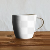 Coffee mug png mockup transparent design on table