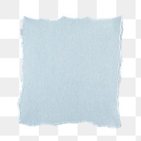 Png torn blue paper sticker, textured shape, transparent background